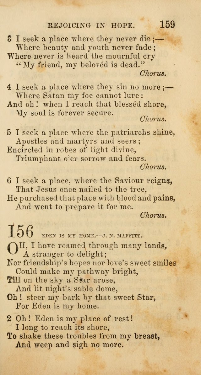 Select Melodies; Comprising the Best Hymns and Spiritual Songs in Common Use, and not generally found in standard church hymn-books: as also a number of original pieces, and translations from...German page 161