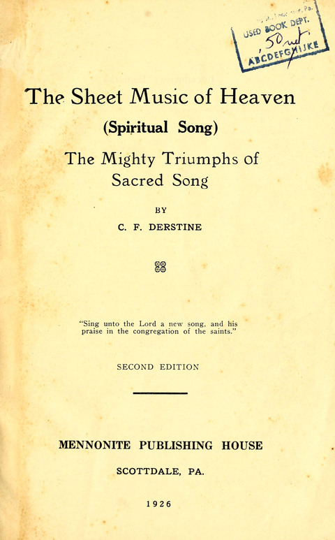 The Sheet Music of Heaven (Spiritual Song): The Mighty Triumphs of Sacred Song. (Second Edition) page 1