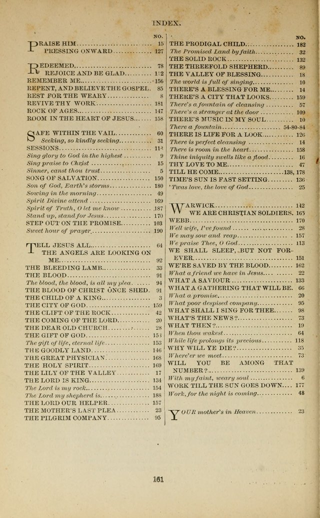 Sacred Melodies Nos.1 and 2 combined: As used by Evangelist H. W. Brown and others, in Gospel Meetings and other religious services page 160