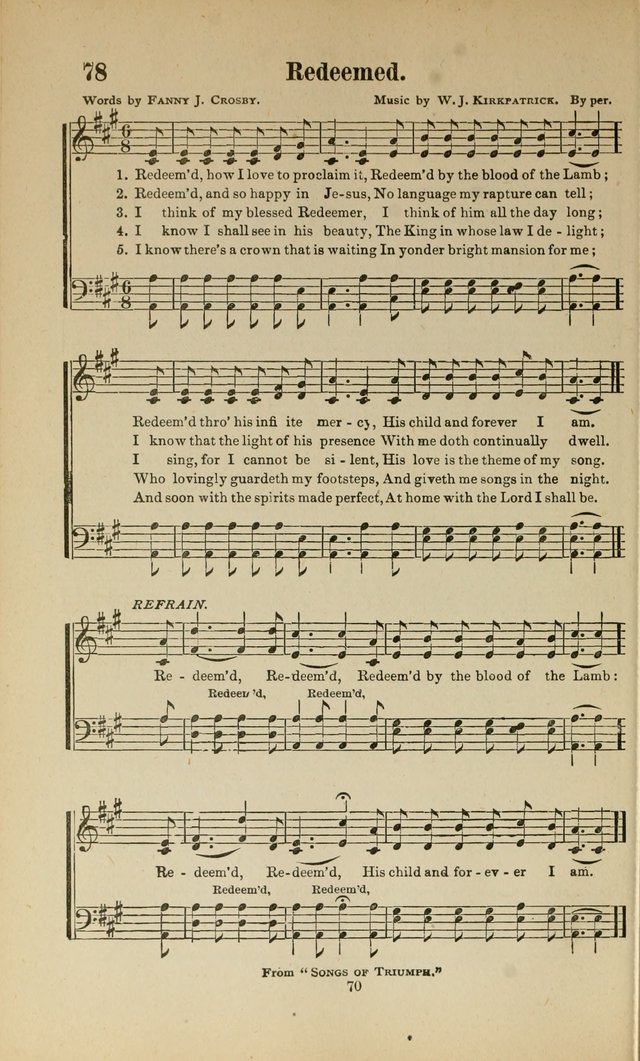 Sacred Melodies Nos.1 and 2 combined: As used by Evangelist H. W. Brown and others, in Gospel Meetings and other religious services page 70