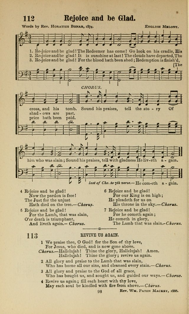 Sacred Melodies Nos.1 and 2 combined: As used by Evangelist H. W. Brown and others, in Gospel Meetings and other religious services page 98