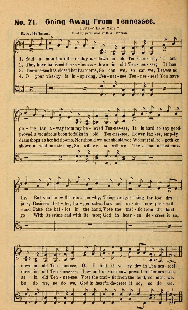 Songs of the New Crusade: a collection of stirring twentieth century temperance songs page 72