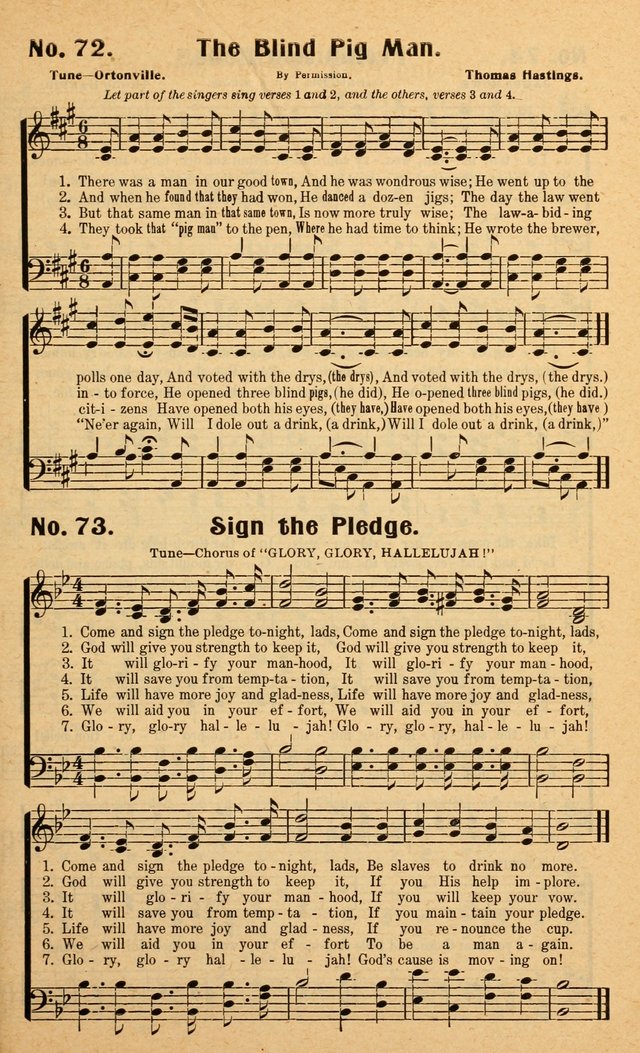 Songs of the New Crusade: a collection of stirring twentieth century temperance songs page 73