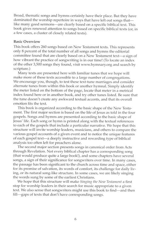 Singing the New Testament page vi