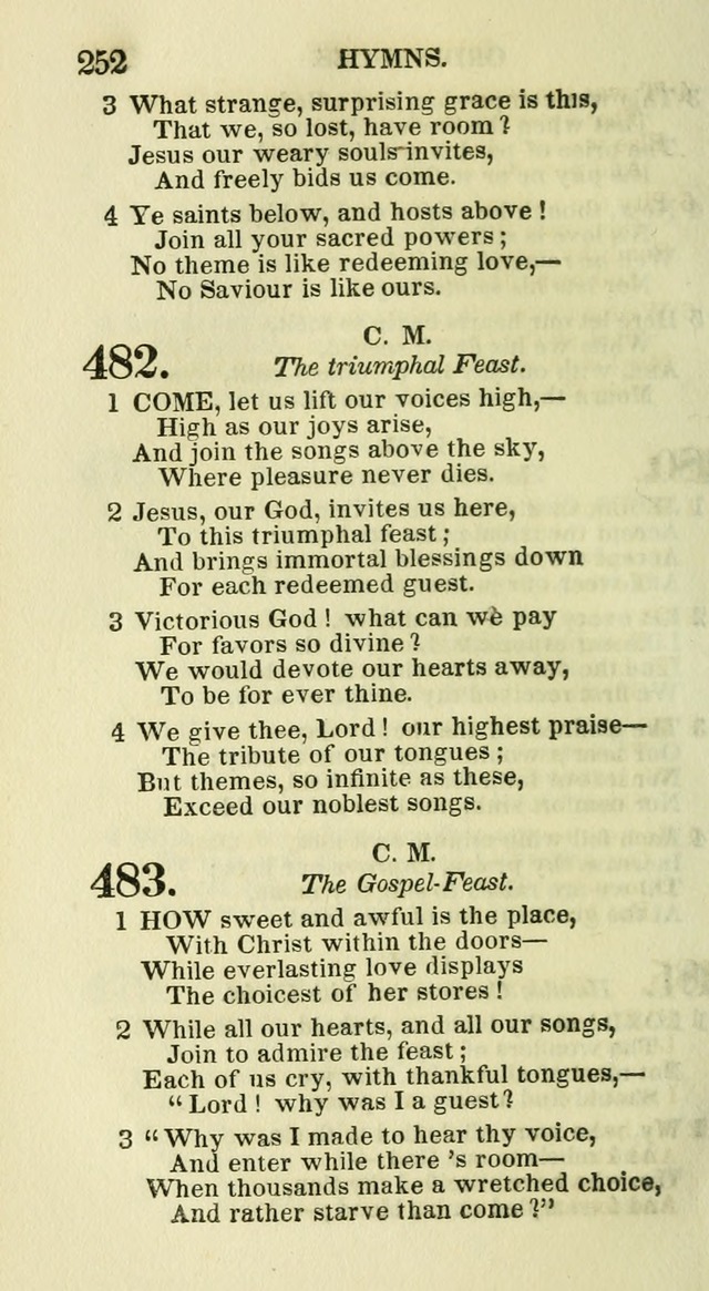 Social Psalmist: or hymns, selected for the private use and social meetings of evangelical Christians page 262