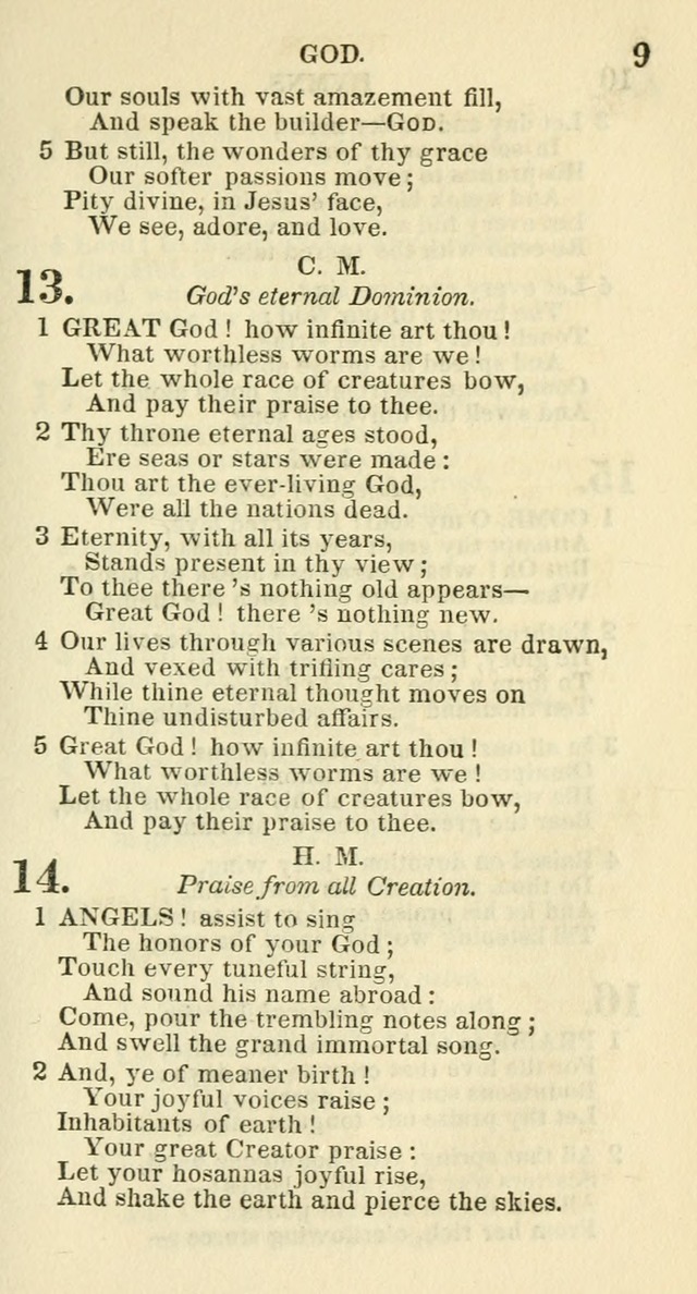 Social Psalmist: or hymns, selected for the private use and social meetings of evangelical Christians page 9