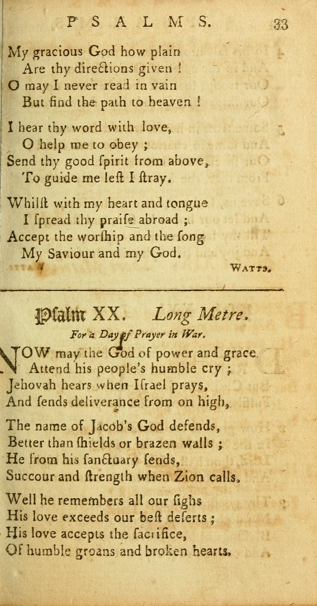Sacred Poetry: Consisting of Psalms and Hymns, Adapted to Christian        Devotion, in Public and Private. 2nd ed. page 33