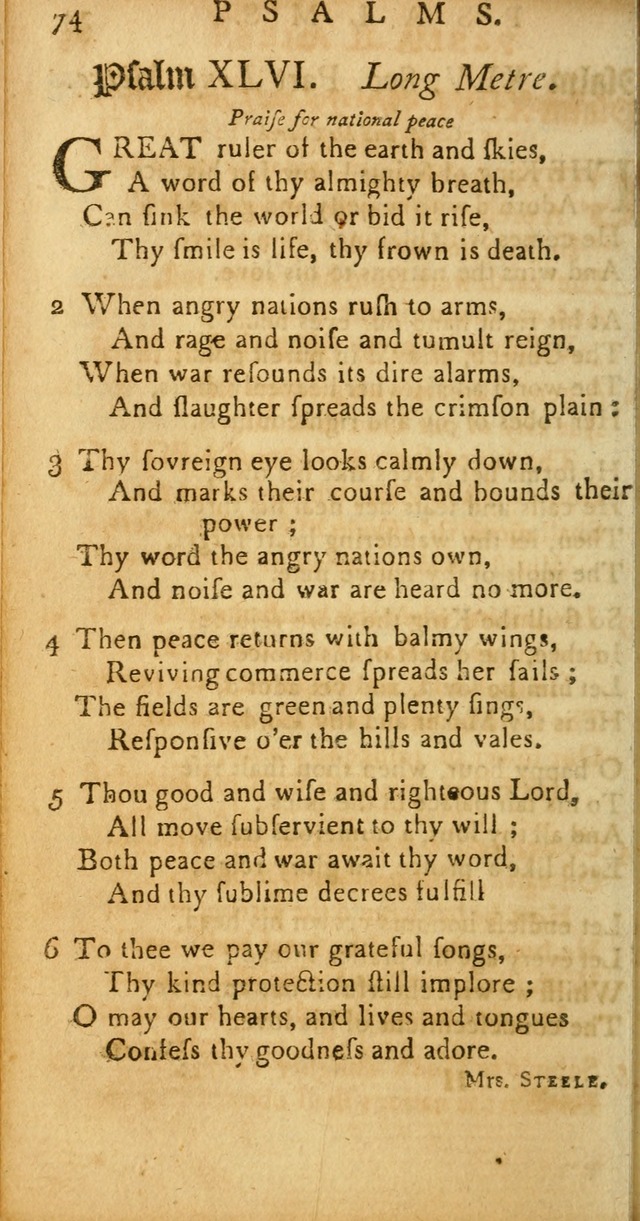 Sacred Poetry: Consisting of Psalms and Hymns, Adapted to Christian        Devotion, in Public and Private. 2nd ed. page 76