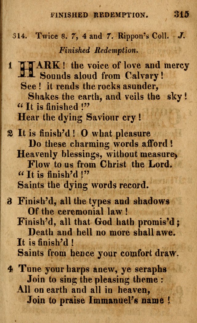 A Selection of Psalms and Hymns: done under the appointment of the Philadelphian Association (4th ed.) page 315