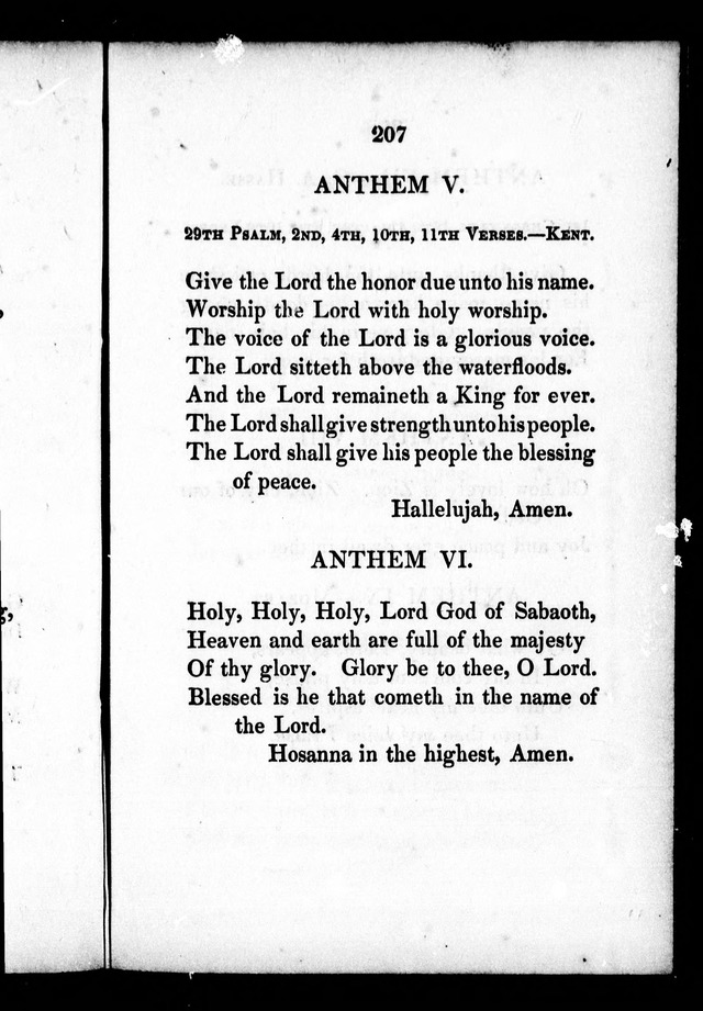 A Selection of Psalms, Hymns and Anthems, for every Sunday and principal festival throughout the year. for the use of congregations in the dioceses Quebec and Toronto. page 207