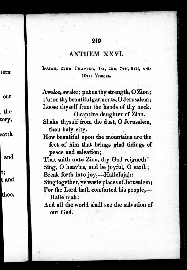 A Selection of Psalms, Hymns and Anthems, for every Sunday and principal festival throughout the year. for the use of congregations in the dioceses Quebec and Toronto. page 219