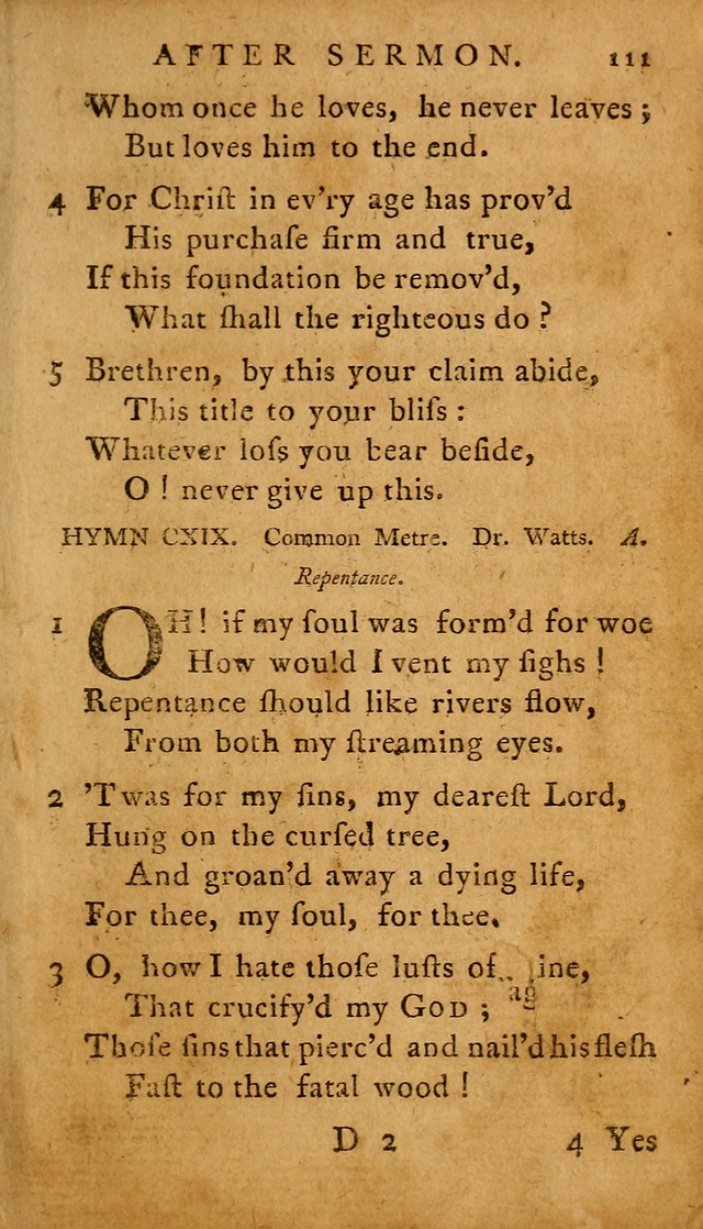 A Selection of Psalms and Hymns: done under the appointment of  the Philadelphian Association page 111