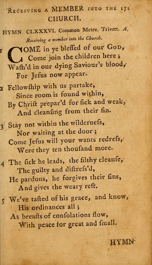 A Selection of Psalms and Hymns: done under the appointment of  the Philadelphian Association page 171