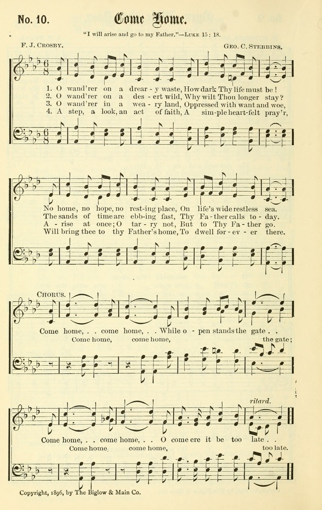 Sacred Songs No. 1: compiled and arranged for use in gospel meetings, Sunday schools, prayer meetings and other religious services page 10