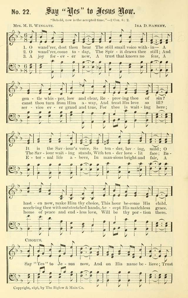 Sacred Songs No. 1: compiled and arranged for use in gospel meetings, Sunday schools, prayer meetings and other religious services page 22