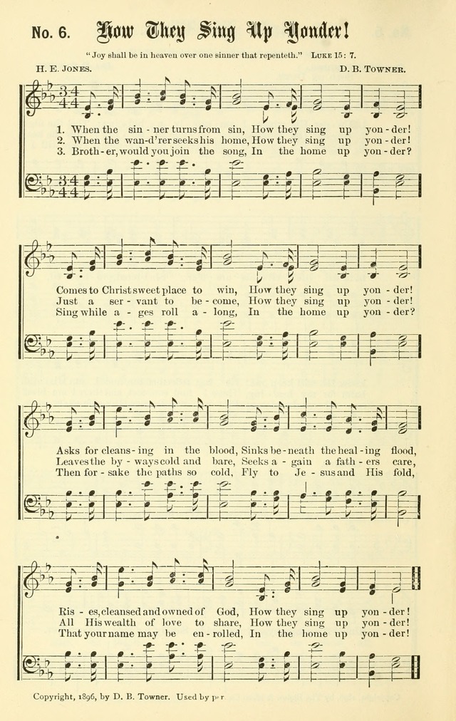 Sacred Songs No. 1: compiled and arranged for use in gospel meetings, Sunday schools, prayer meetings and other religious services page 6