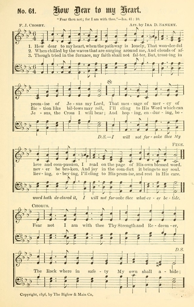 Sacred Songs No. 1: compiled and arranged for use in gospel meetings, Sunday schools, prayer meetings and other religious services page 61