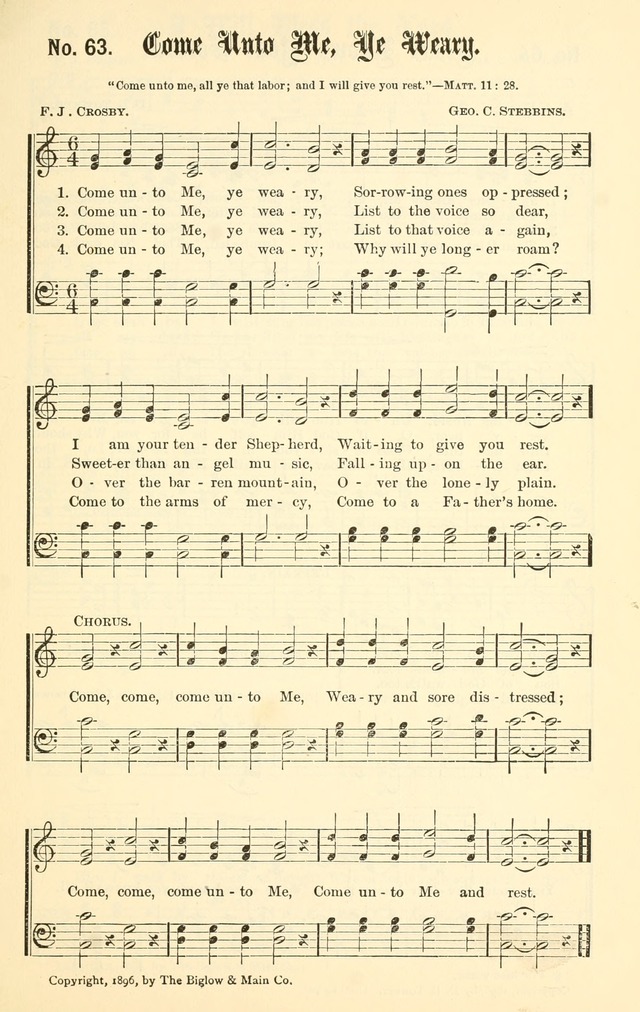 Sacred Songs No. 1: compiled and arranged for use in gospel meetings, Sunday schools, prayer meetings and other religious services page 63