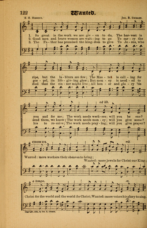 Sunlit Songs: for use in meetings for Christian worship or work page 122