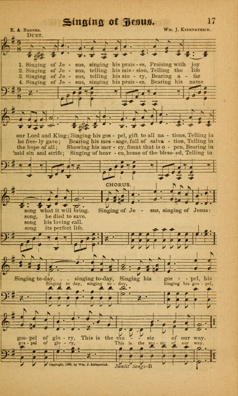 Sunlit Songs: for use in meetings for Christian worship or work page 17