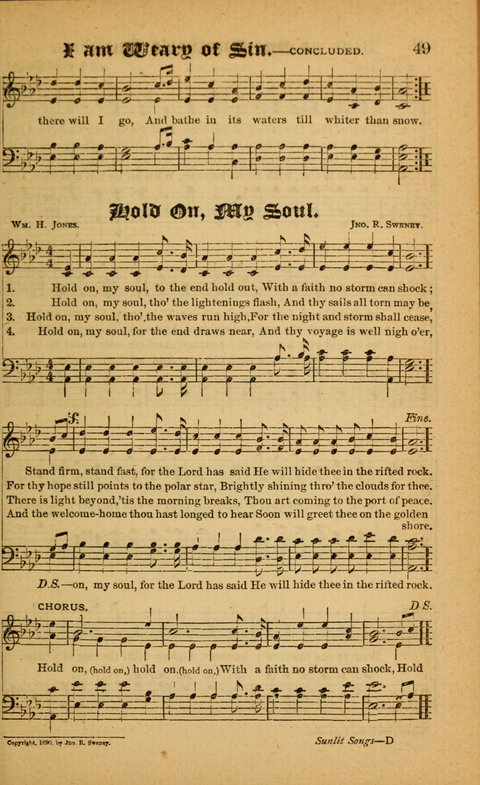 Sunlit Songs: for use in meetings for Christian worship or work page 49
