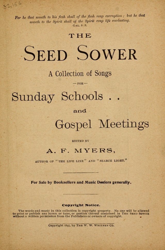 The Seed Sower: a collection of songs for Sunday schools and gospel meetings page 1