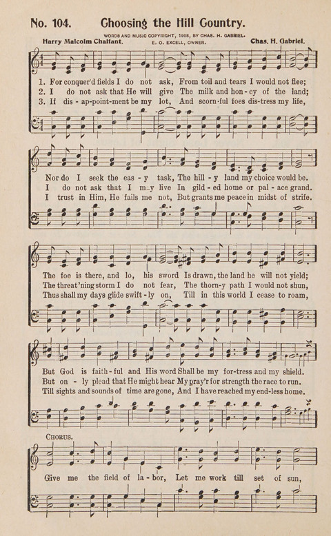 Service in Song: The cream of all the best songs, of all the best writers, together with Orders of Service for the Sunday School page 104