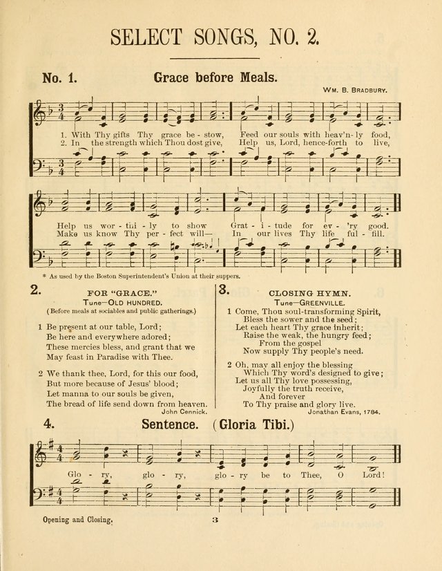 Select Songs No. 2: for the singing service in the prayer meeting; Sunday school; Christian Endeavor meetings page 3