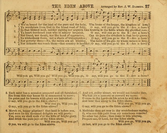 The Sabbath School Bell: a new collection of choice hymns and tunes, original and standard; carefully and simply arranged as solos, duets, trios, semi-choruses and choruses, and for organ..(Enl. Ed) page 27