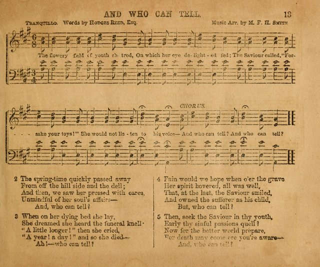 Sabbath School Bell No. 2: a superior collection of choice tunes, newly arranged and composed, and a large number of excellent hymns written expressly for this work, which are well adapted for...      page 13