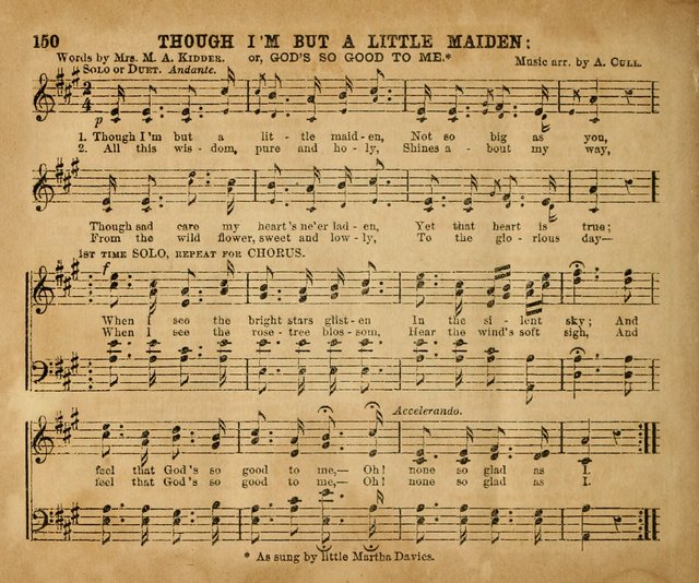 Sabbath School Bell No. 2: a superior collection of choice tunes, newly arranged and composed, and a large number of excellent hymns written expressly for this work, which are well adapted for...      page 150