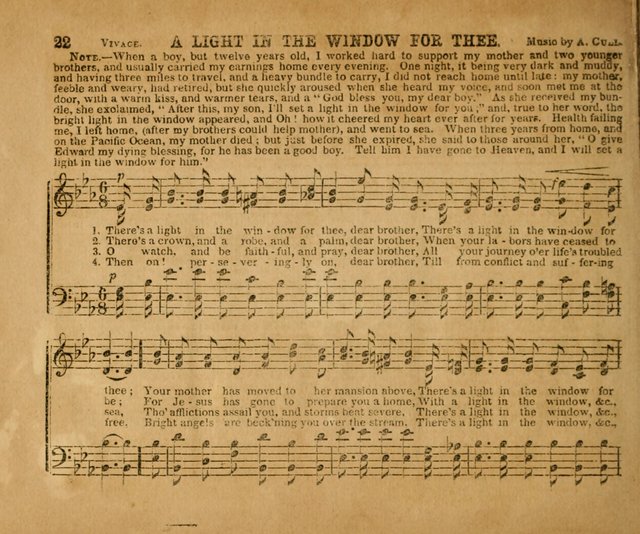 Sabbath School Bell No. 2: a superior collection of choice tunes, newly arranged and composed, and a large number of excellent hymns written expressly for this work, which are well adapted for...      page 22
