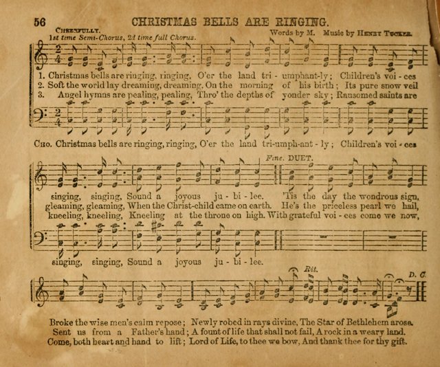 Sabbath School Bell No. 2: a superior collection of choice tunes, newly arranged and composed, and a large number of excellent hymns written expressly for this work, which are well adapted for...      page 56