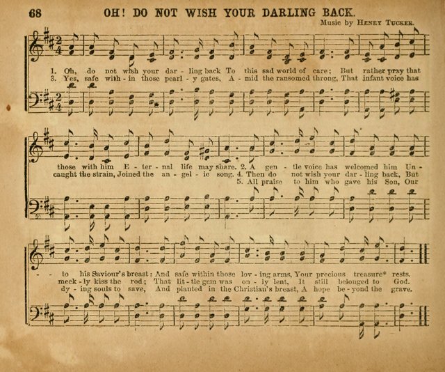 Sabbath School Bell No. 2: a superior collection of choice tunes, newly arranged and composed, and a large number of excellent hymns written expressly for this work, which are well adapted for...      page 68