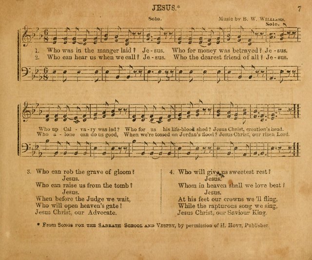 Sabbath School Bell No. 2: a superior collection of choice tunes, newly arranged and composed, and a large number of excellent hymns written expressly for this work, which are well adapted for...      page 7