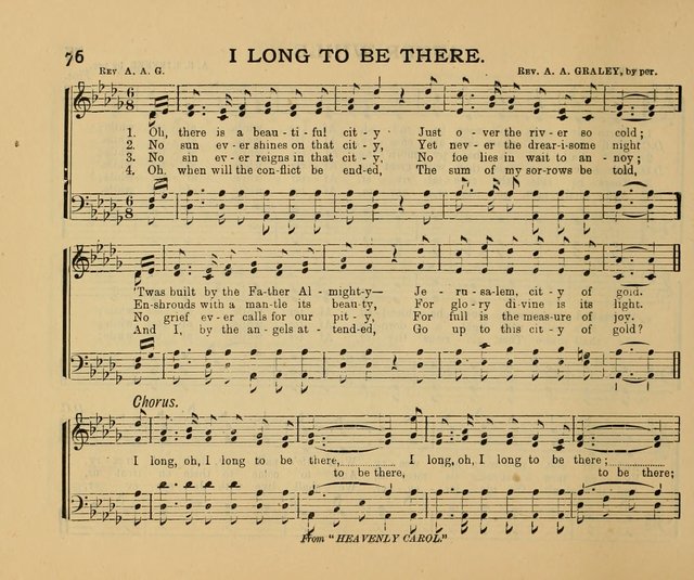 Songs of the Sun Bright Clime: a collection of choice music and poetry, for Sabbath schools and gospel meetings page 76