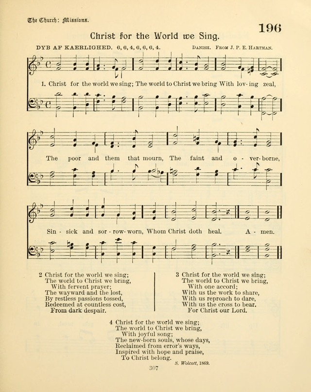 Sunday-School Book: with music: for the use of the Evangelical Lutheran congregations (Rev. and Enl.) page 309