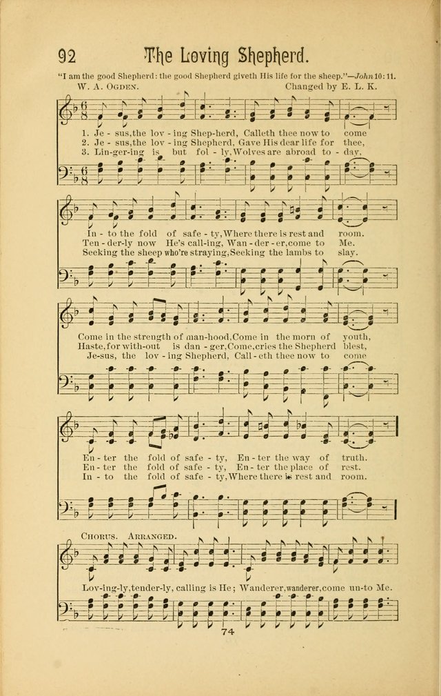 Songs and Solos used by the Christian Crusaders: in their Special Soul-Saving Work: and adapted for the church, grove, school, choir, and home page 73