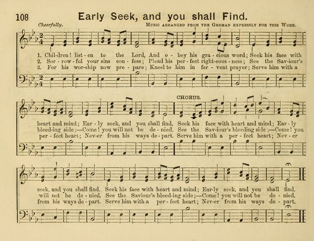 The Sweet Singer: a collection of hymns and tunes for Sunday-schools. Together with a variety suitable for day-schools, revival occasions, and the family circle page 108