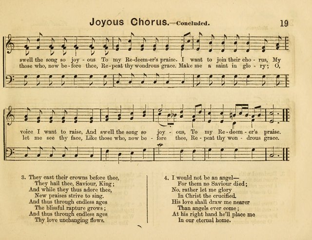 The Sweet Singer: a collection of hymns and tunes for Sunday-schools. Together with a variety suitable for day-schools, revival occasions, and the family circle page 19