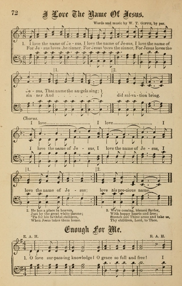 Spiritual Songs for Gospel Meetings and the Sunday School page 70
