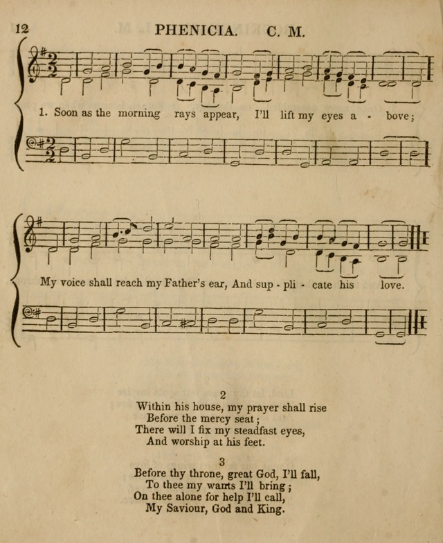 The Sabbath School Harp: being a selection of tunes and hynns, adapted to the wants of Sabbath schools, families, and social meetings (2nd ed.) page 12