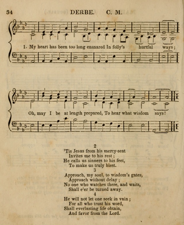 The Sabbath School Harp: being a selection of tunes and hynns, adapted to the wants of Sabbath schools, families, and social meetings (2nd ed.) page 34