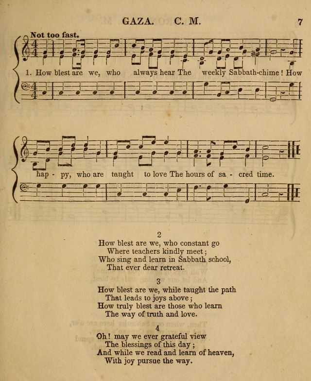 The Sabbath School Harp: being a selection of tunes and hynns, adapted to the wants of Sabbath schools, families, and social meetings (2nd ed.) page 7