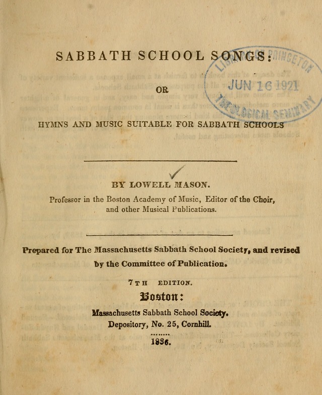 The Sabbath School Harp: being a selection of tunes and hynns, adapted to the wants of Sabbath schools, families, and social meetings (2nd ed.) page 99