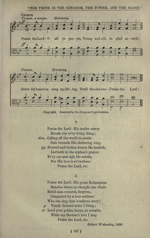 The Sunday School Hymnary: a twentieth century hymnal for young people (4th ed.) page 186