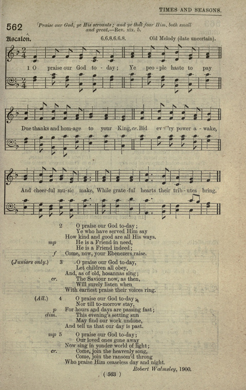 The Sunday School Hymnary: a twentieth century hymnal for young people (4th ed.) page 562