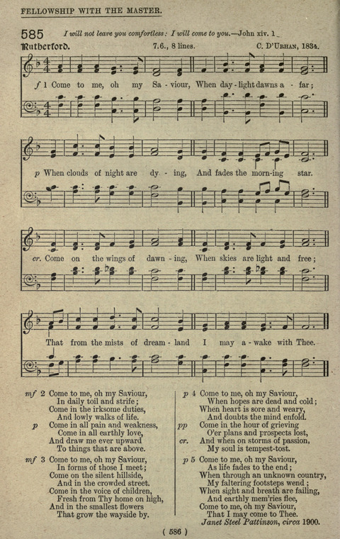 The Sunday School Hymnary: a twentieth century hymnal for young people (4th ed.) page 585