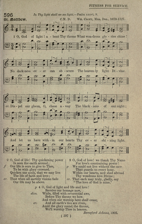 The Sunday School Hymnary: a twentieth century hymnal for young people (4th ed.) page 596
