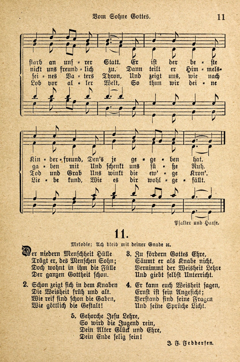 Sonntagsschulharfe: Eine Sammlung auserlesener Lieder und Melodien für die Jugend page 11